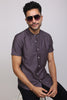 Crumple Plum Grey Shirt