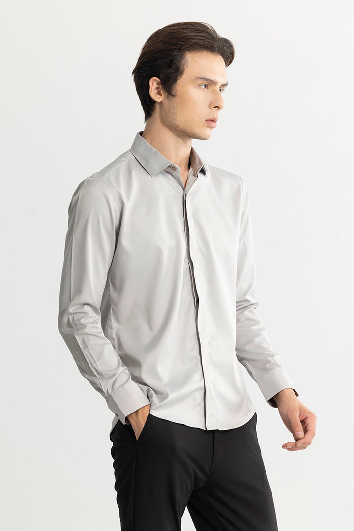 Satiny Ash Grey Shirt