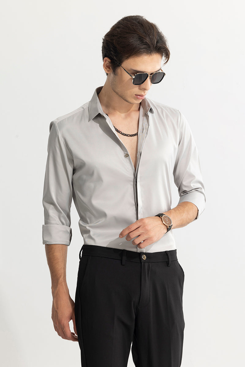 Satiny Ash Grey Shirt