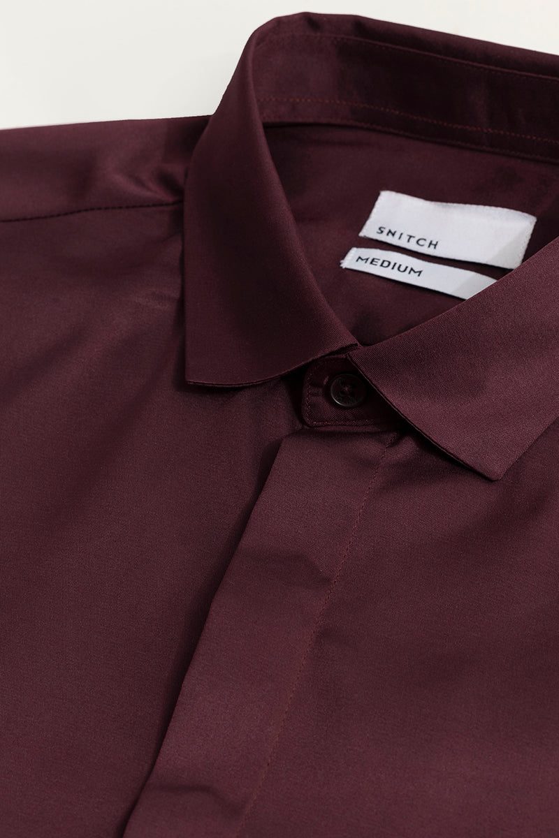 Satiny Dark Maroon Shirt