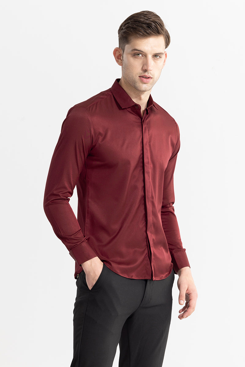 Satiny Red Shirt