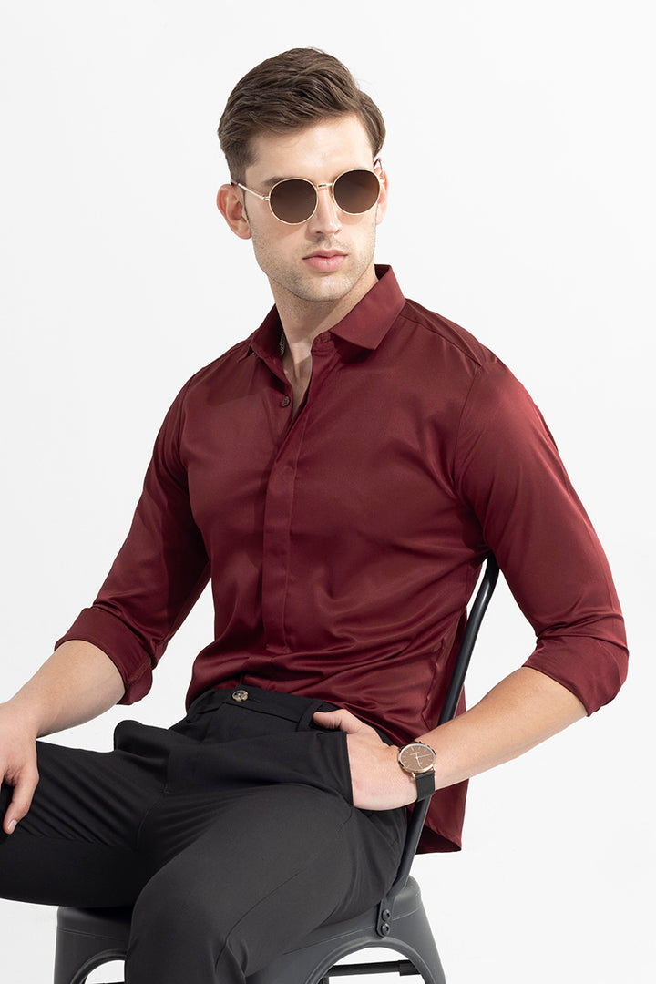 Satiny Red Shirt