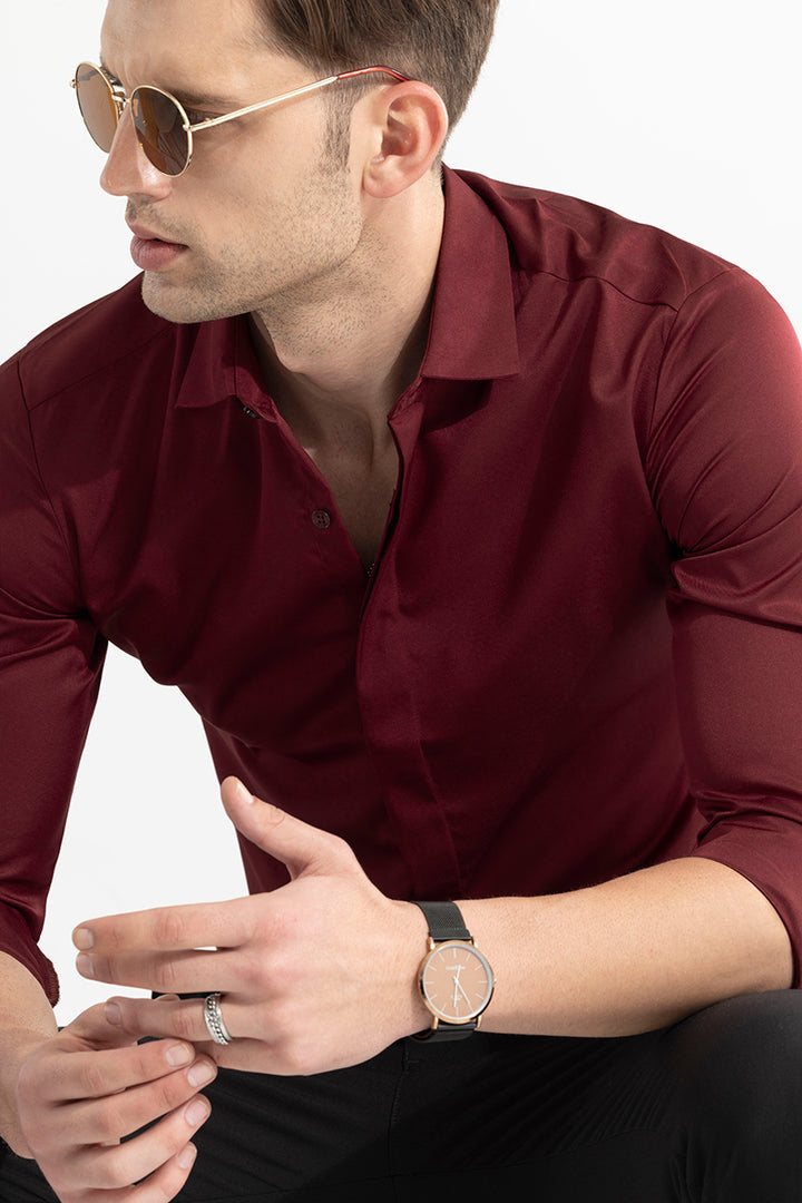 Satiny Red Shirt