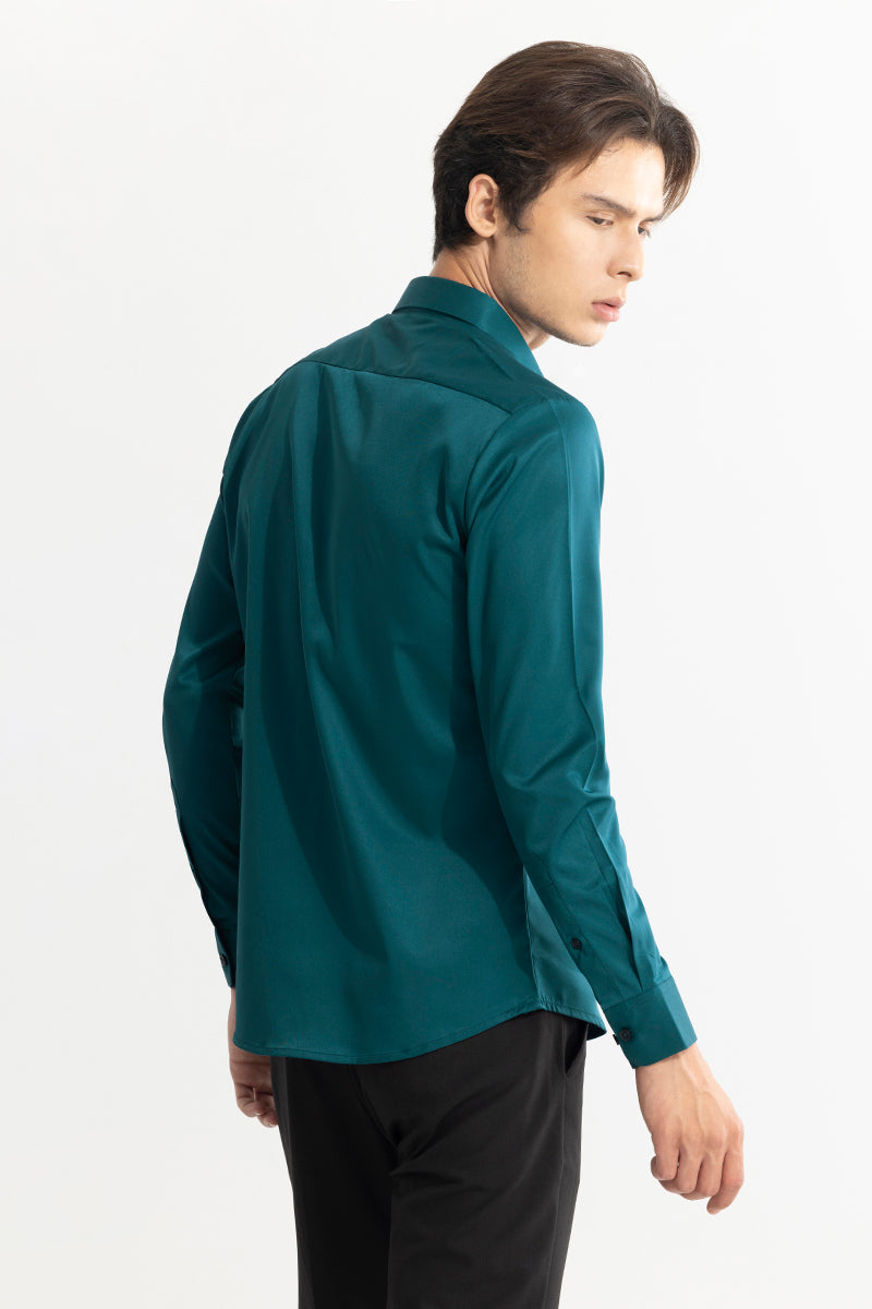 Satiny Teal Green Shirt