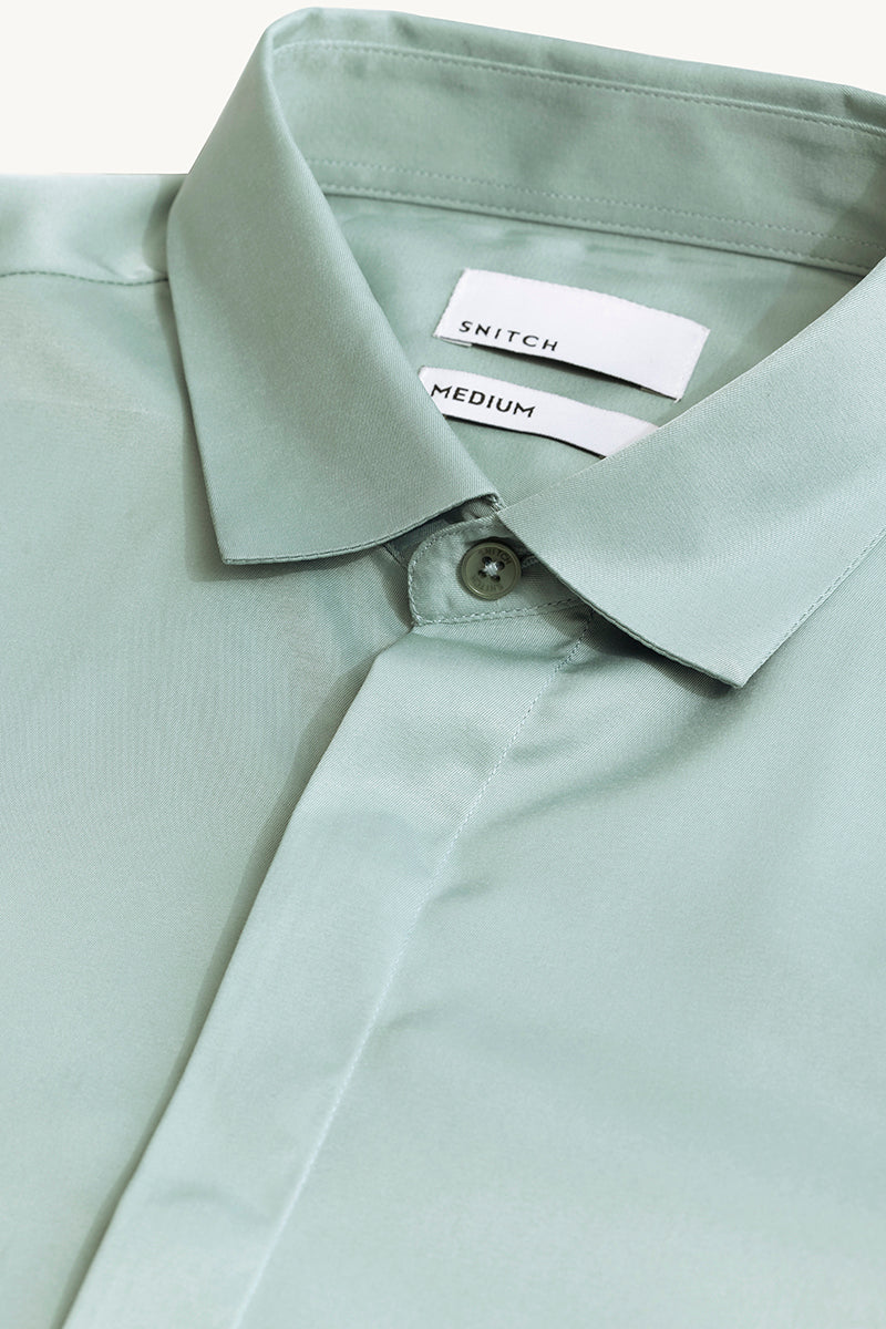 Satiny Light Green Shirt