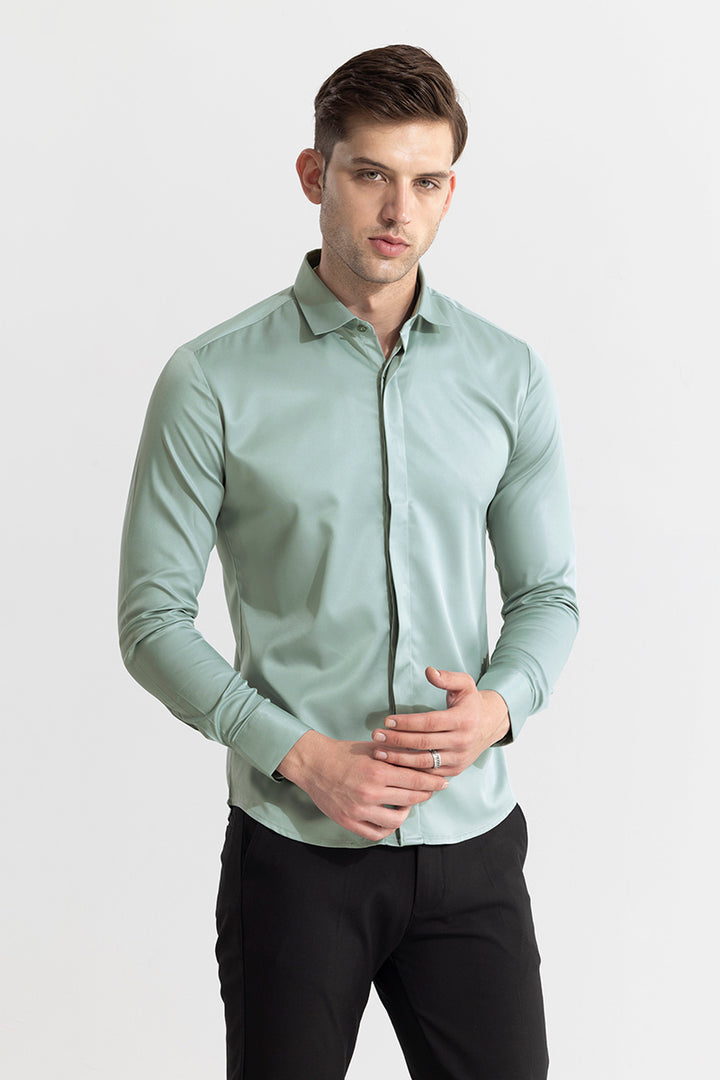 Satiny Light Green Shirt