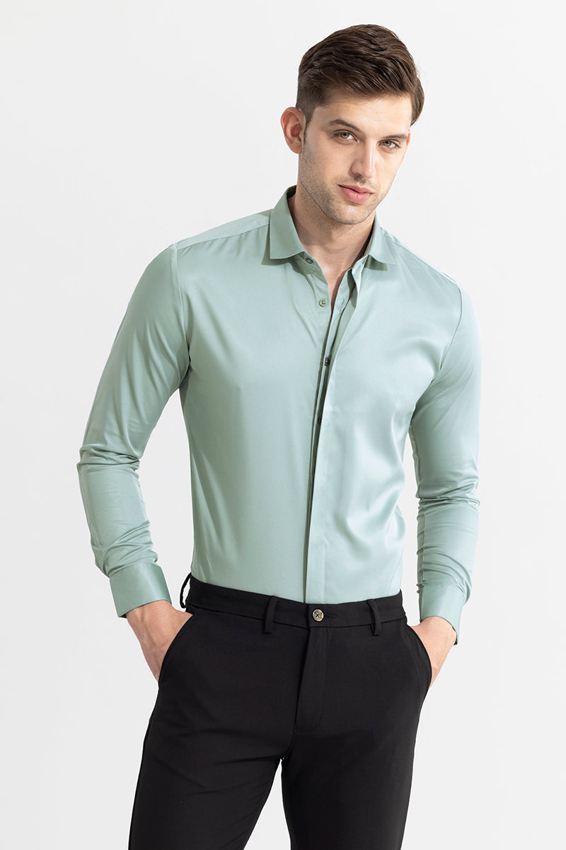 Satiny Light Green Shirt