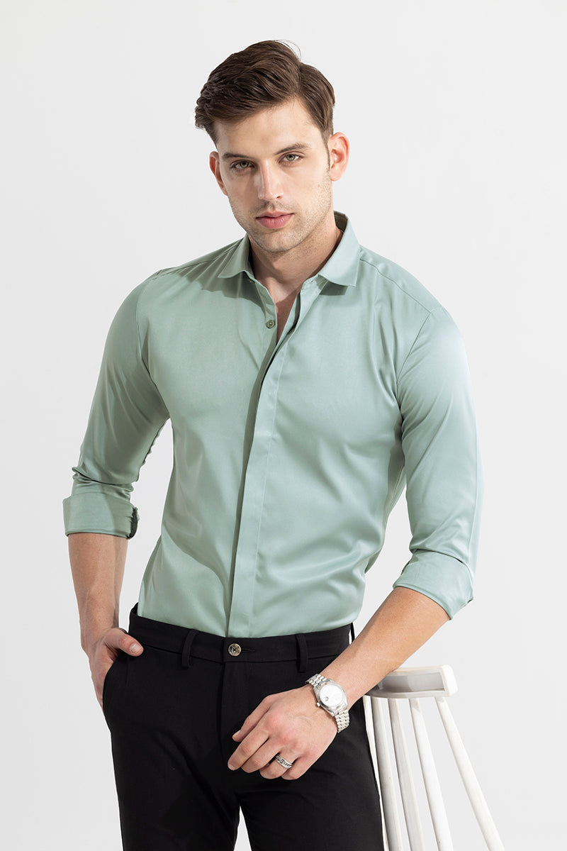 Satiny Light Green Shirt