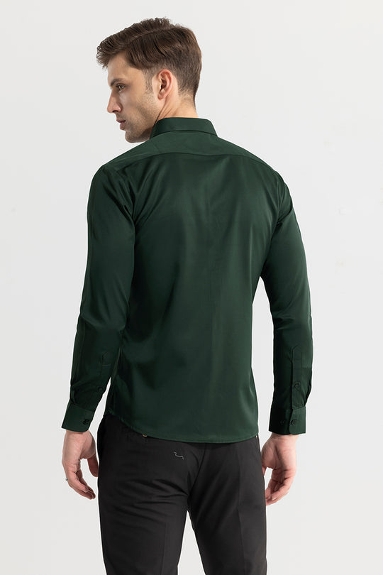 Buy Men's Satiny Lindworm Green Shirt Online | SNITCH