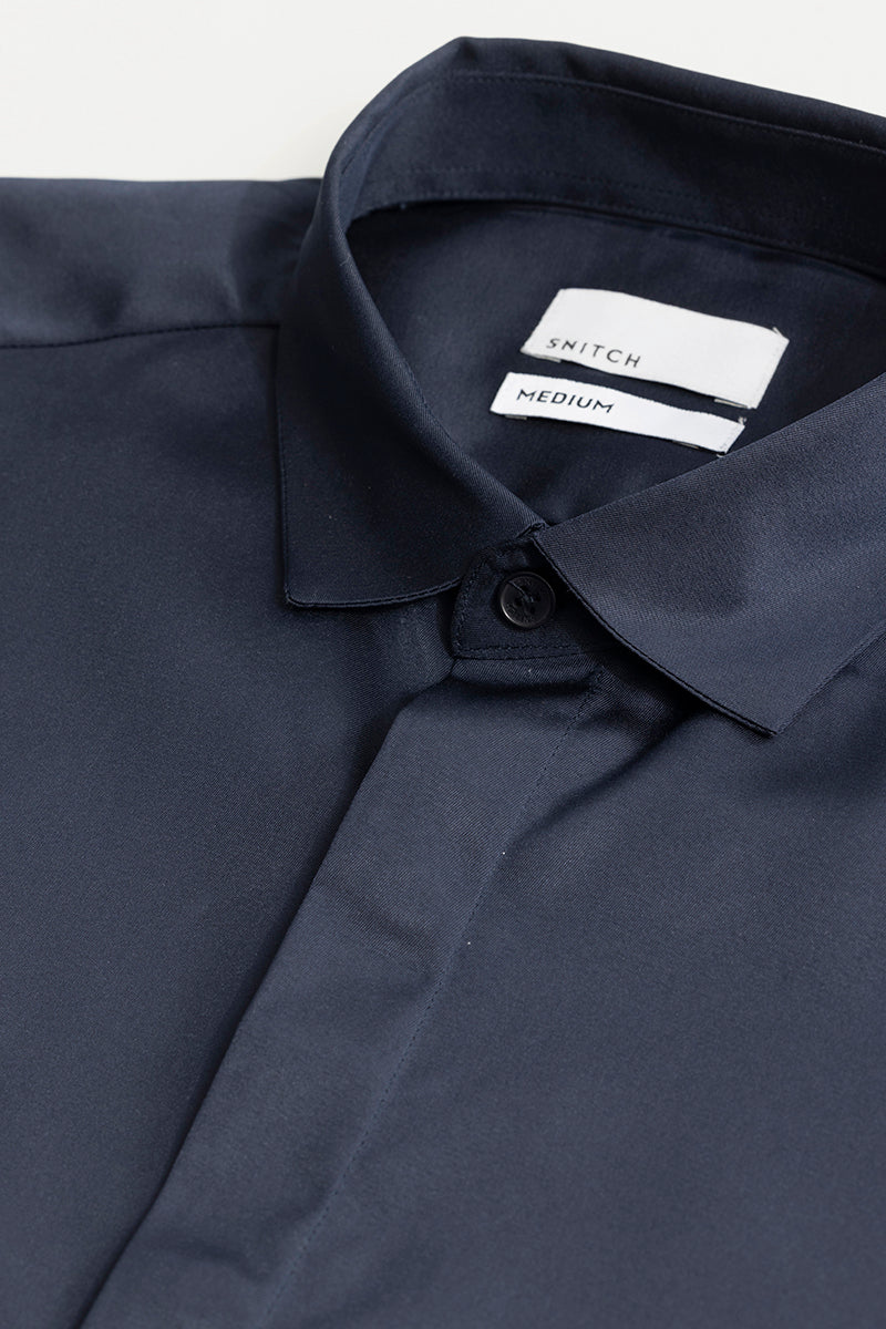 Satiny Navy Shirt