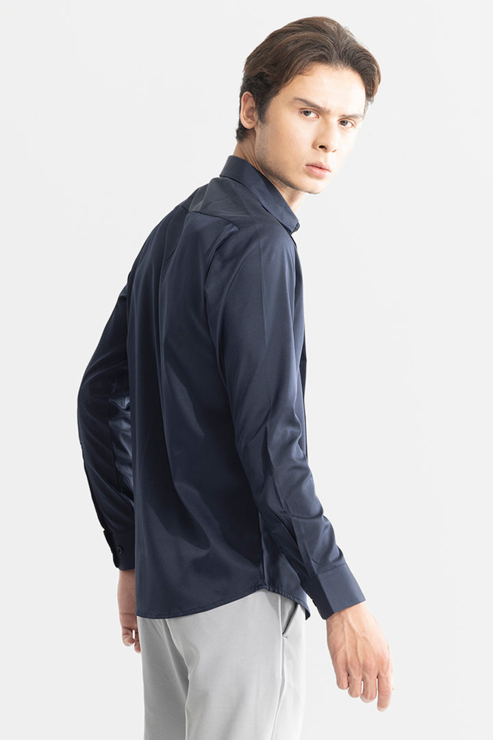 Satiny Navy Shirt