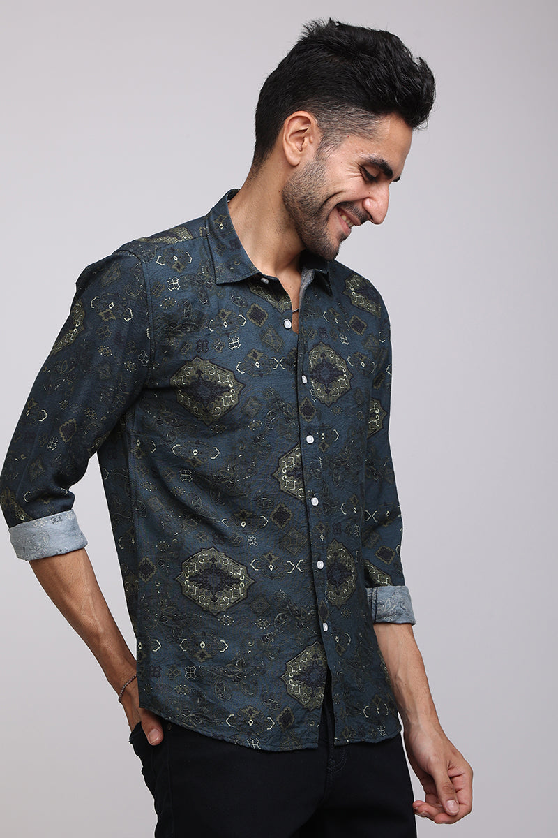 Lucas Green Printed Shirt