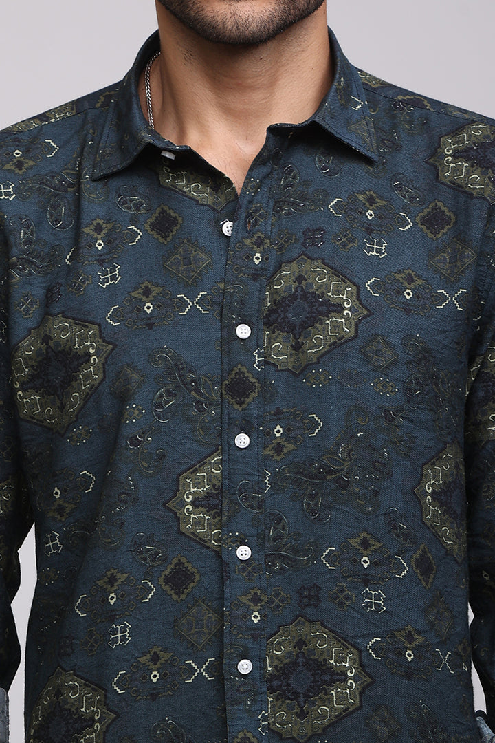 Lucas Green Printed Shirt