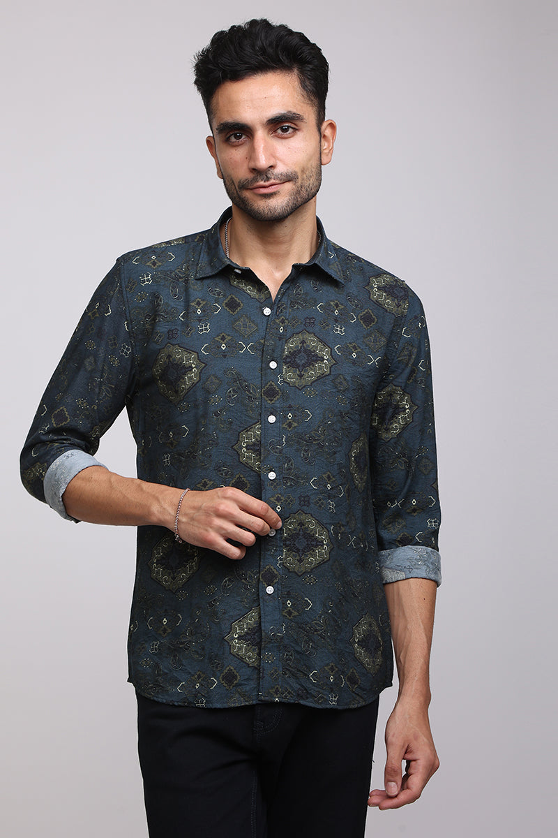 Lucas Green Printed Shirt