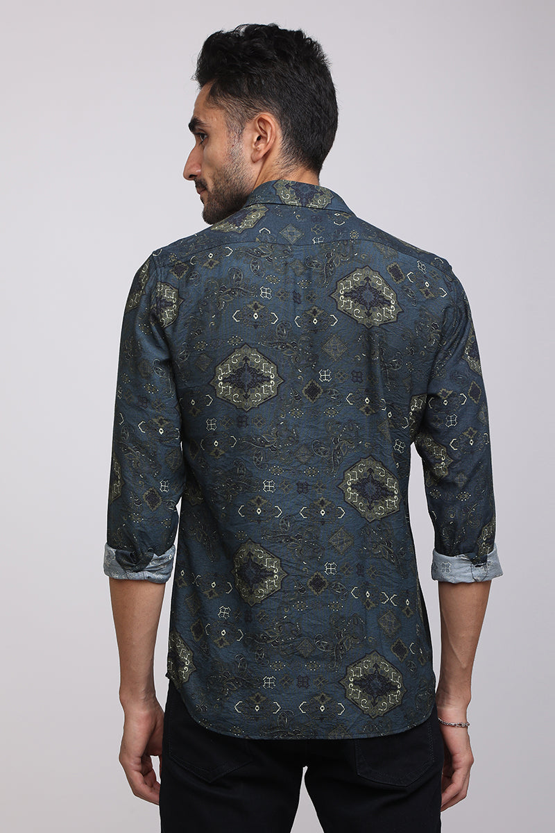 Lucas Green Printed Shirt