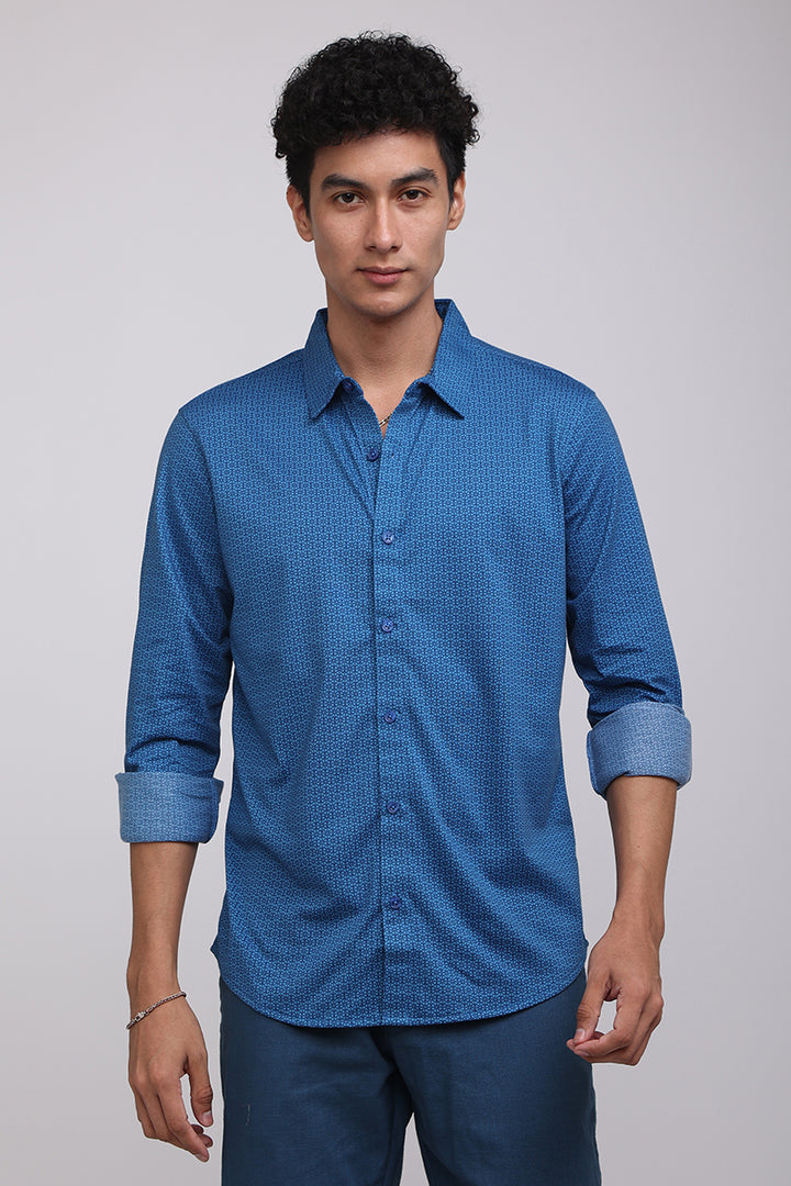 Mini Design Blue Shirt