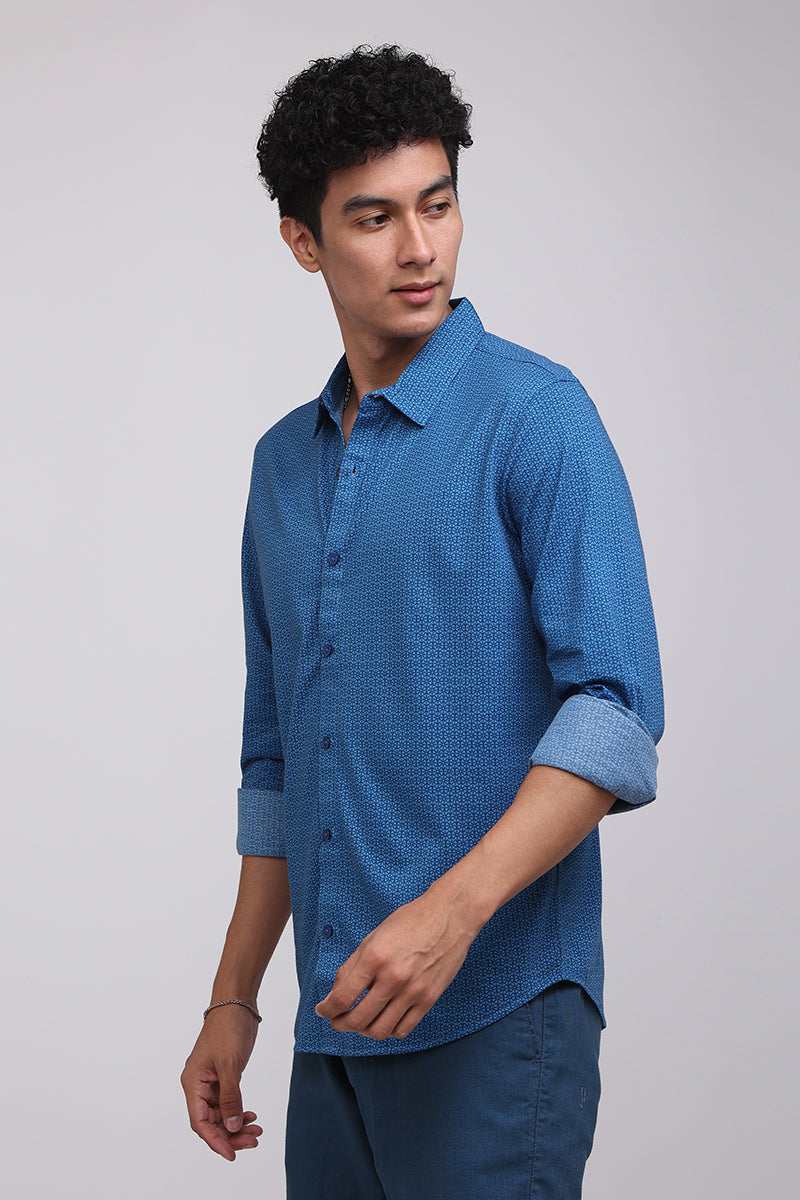 Mini Design Blue Shirt