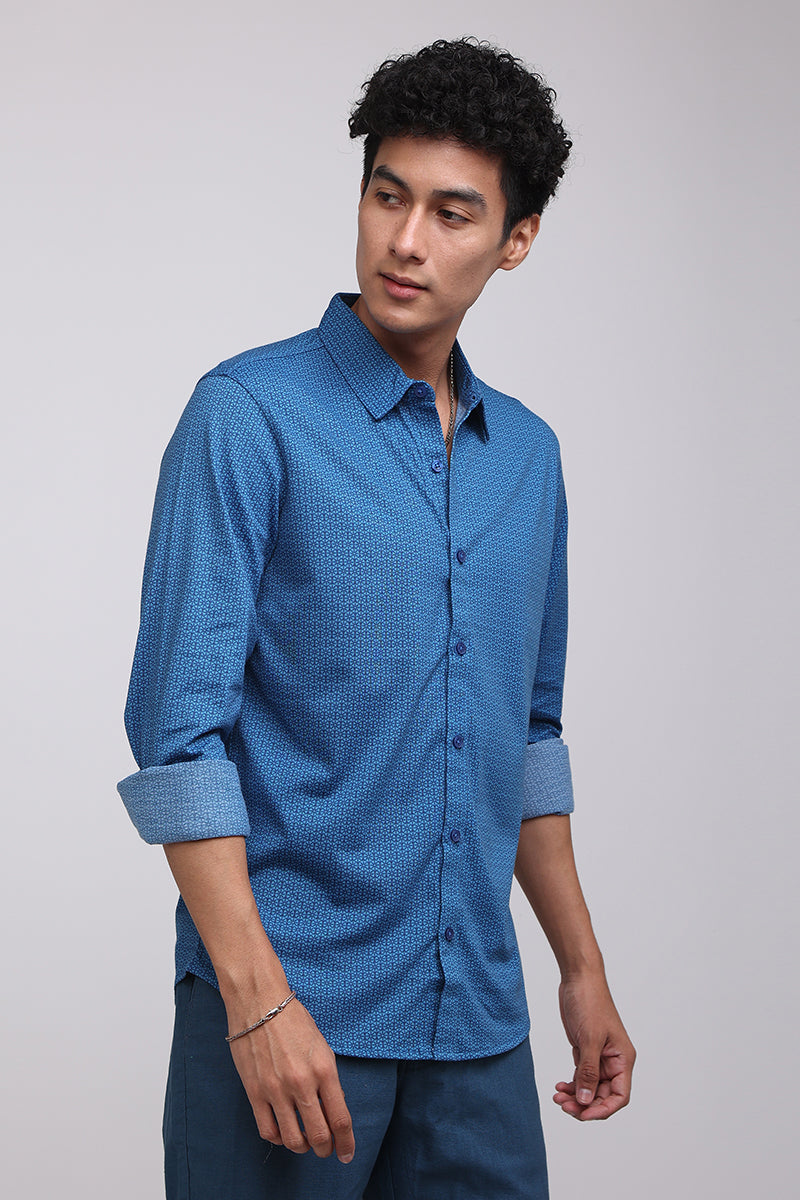 Mini Design Blue Shirt