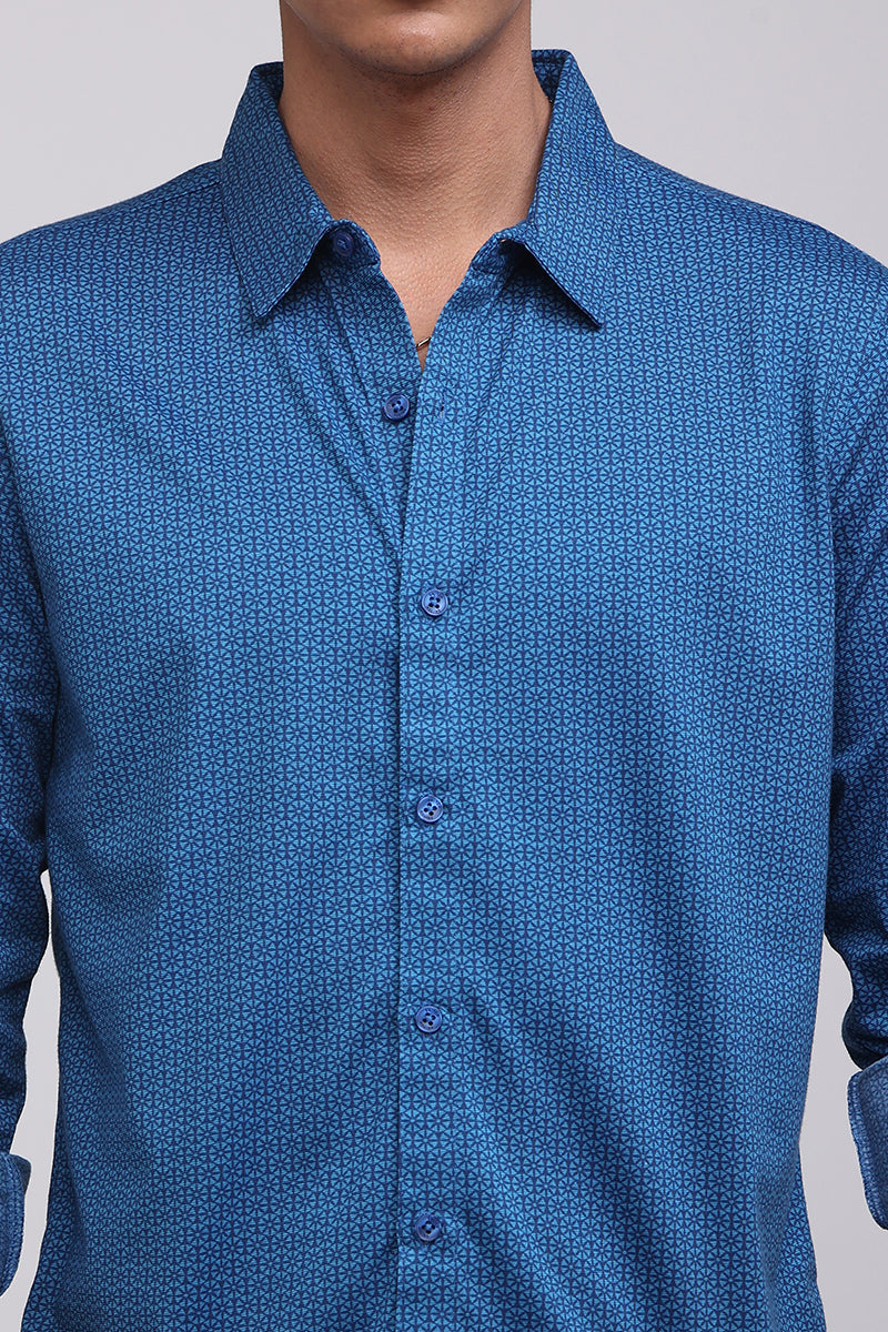 Mini Design Blue Shirt