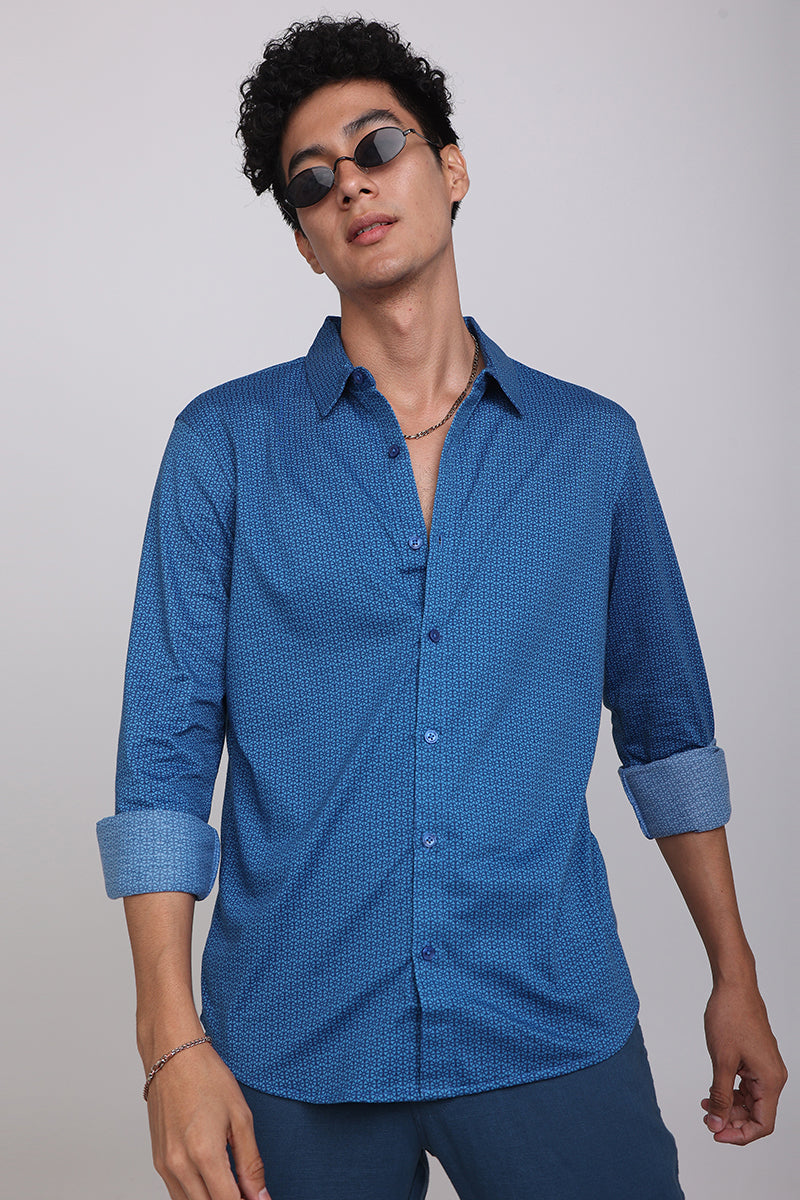 Mini Design Blue Shirt