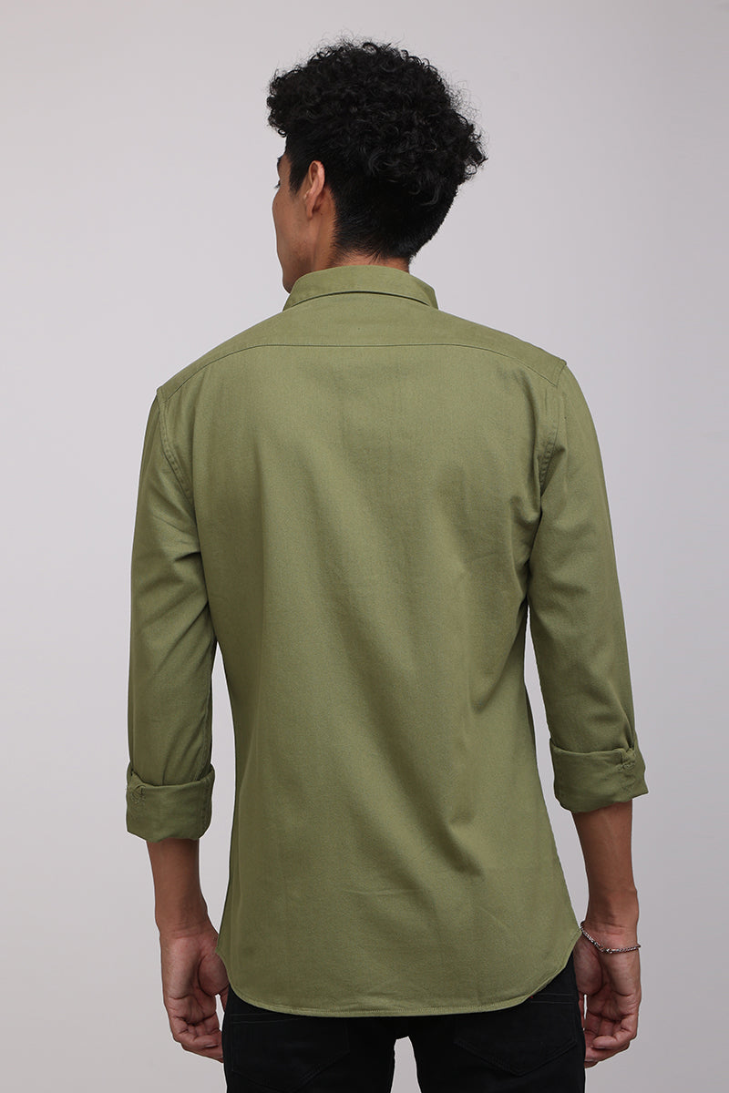 Twin Pocket Olive Shirt