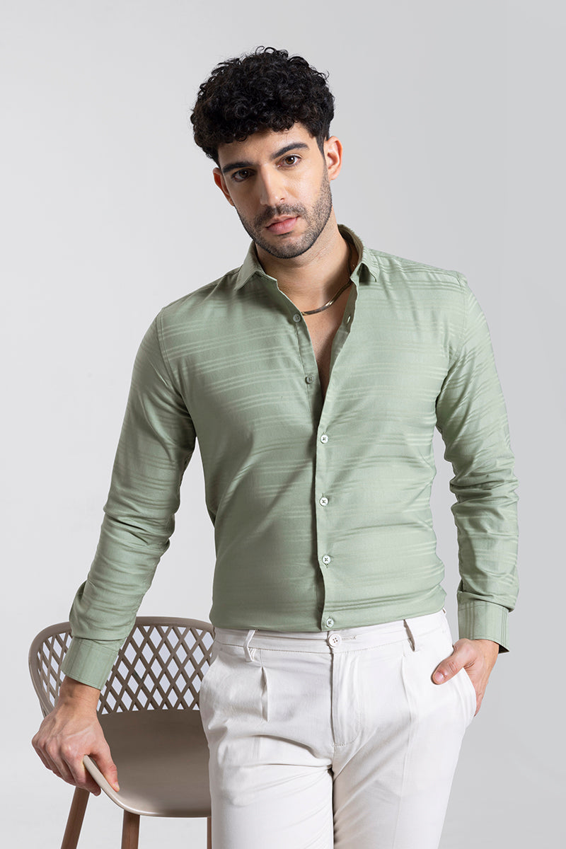 Barre Stripe Green Shirt