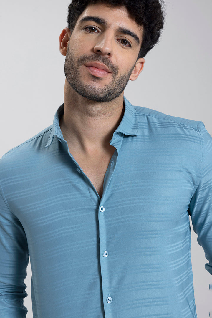 Barre Stripe Blue Shirt