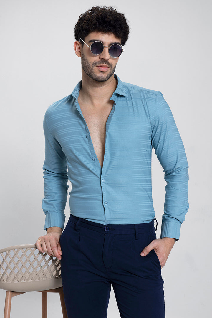 Barre Stripe Blue Shirt