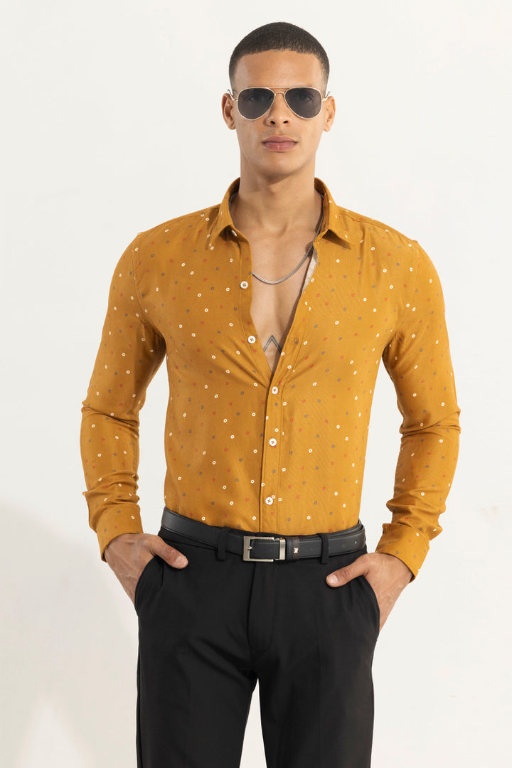 Punto Cord Weave Mustard Shirt