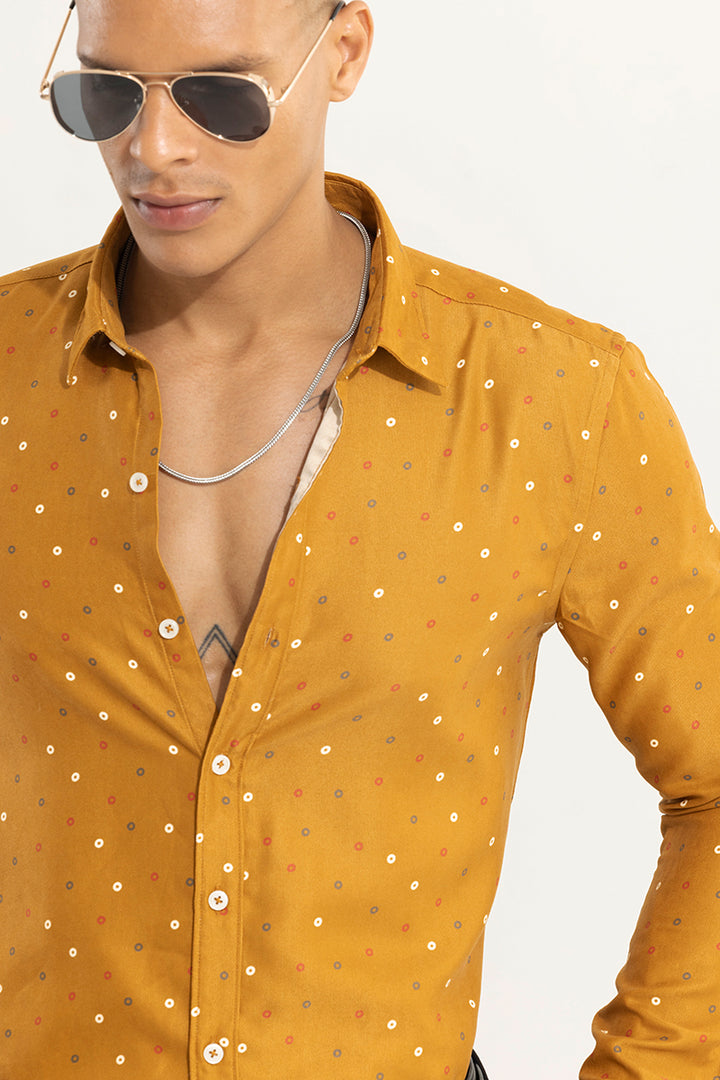 Punto Cord Weave Mustard Shirt