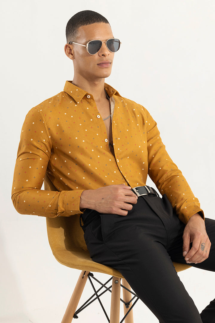 Punto Cord Weave Mustard Shirt