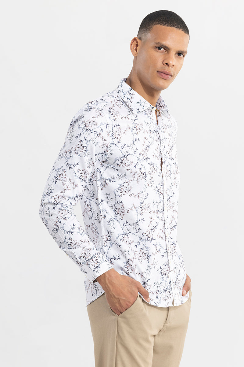 Pecan Leaf White Shirt