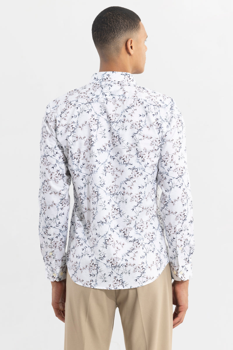 Pecan Leaf White Shirt