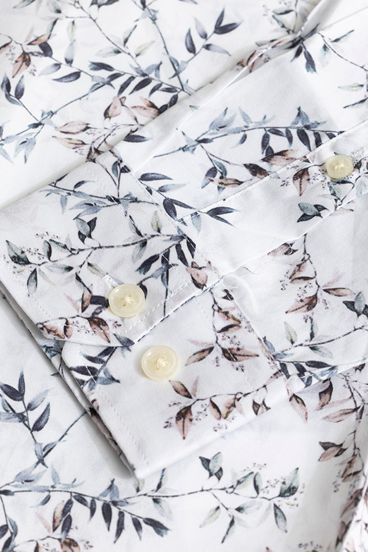 Pecan Leaf White Shirt