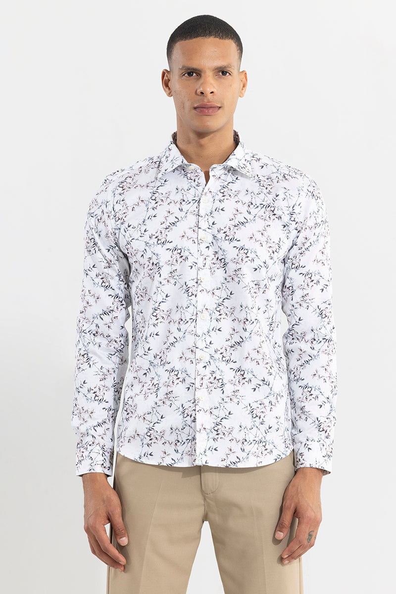 Pecan Leaf White Shirt