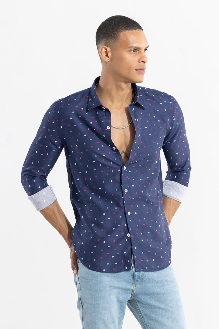 Punto Cord Weave Navy Shirt