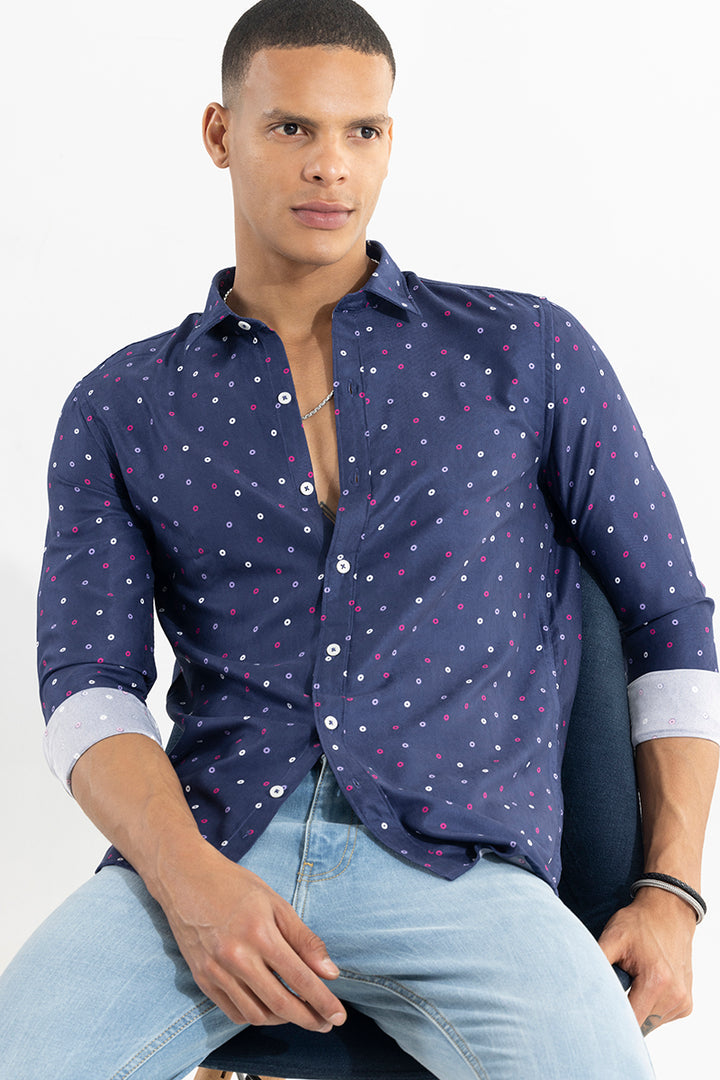 Punto Cord Weave Navy Shirt