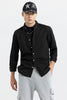 V Pocket Black Shirt