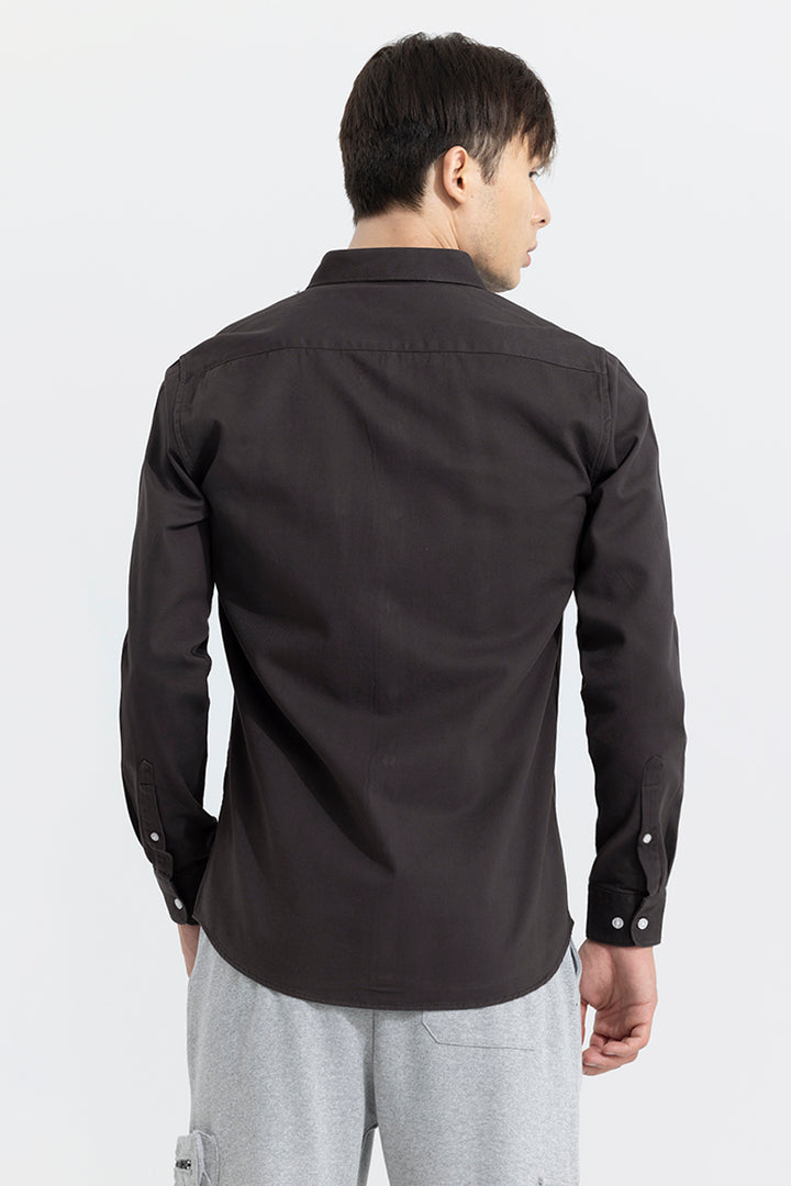 V Pocket Grey Shirt