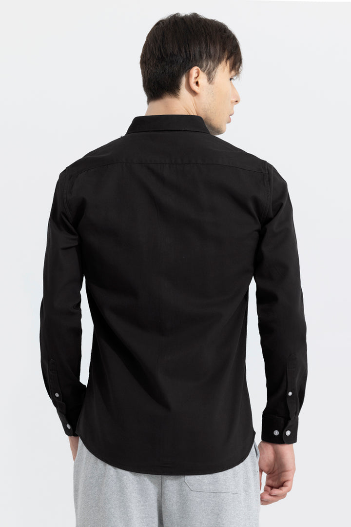 V Pocket Black Shirt