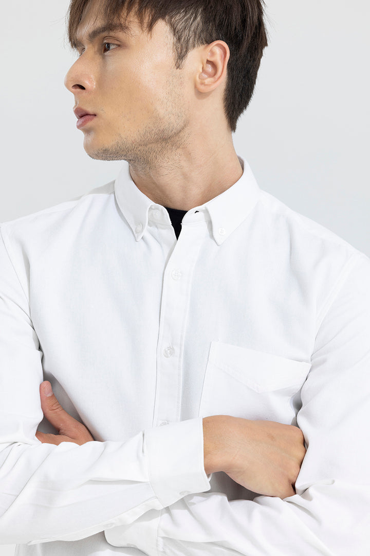 V Pocket White Shirt