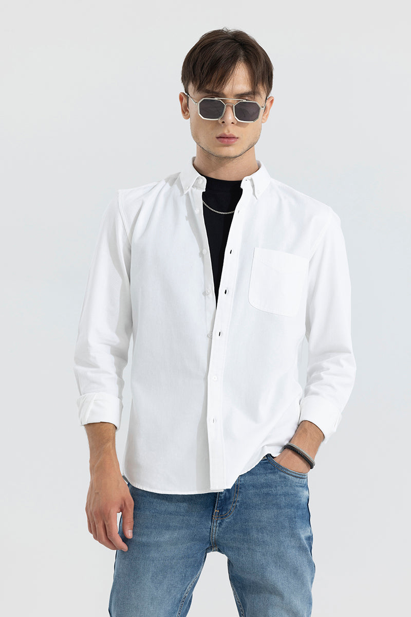 V Pocket White Shirt