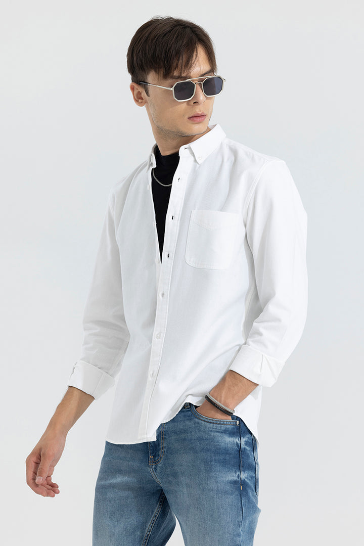 V Pocket White Shirt