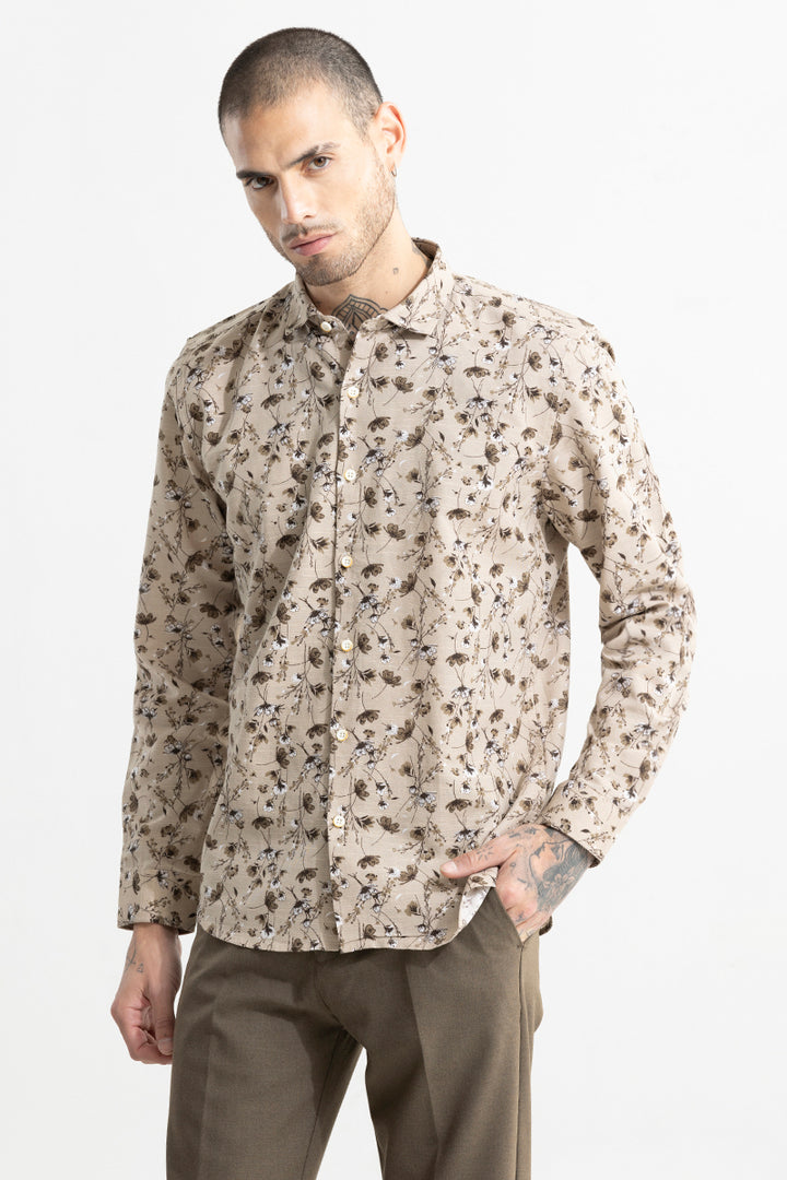 Alpinus Brown Linen Shirt