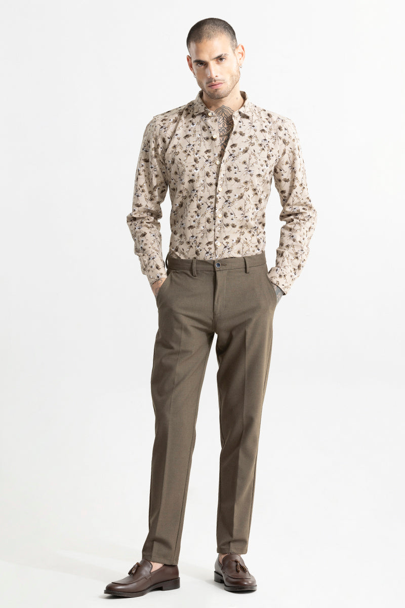 Alpinus Brown Linen Shirt