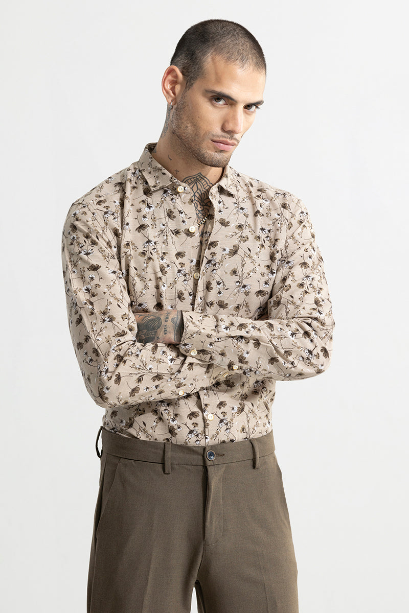 Alpinus Brown Linen Shirt