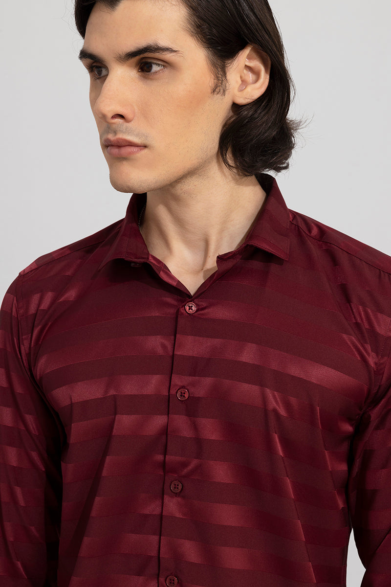 Shaded Stripe Maroon Shirt