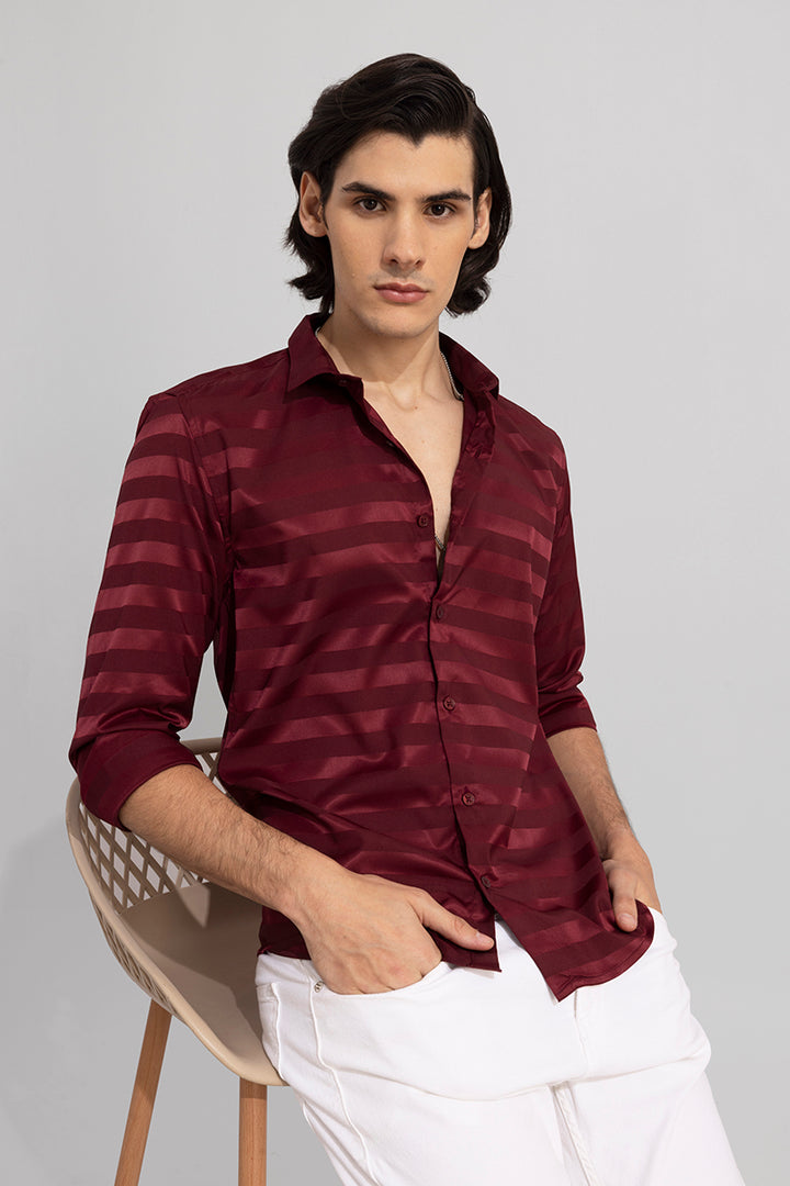 Shaded Stripe Maroon Shirt