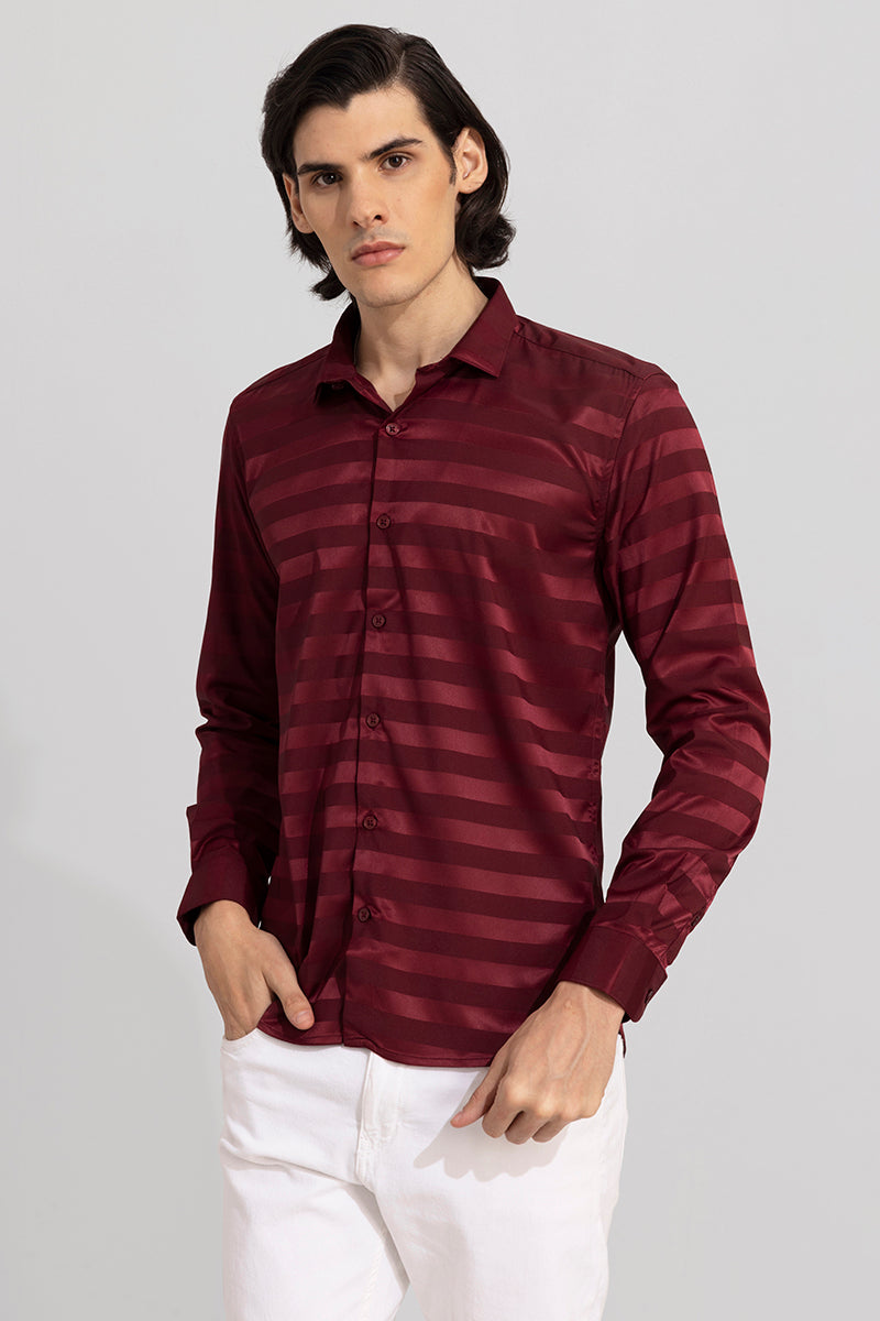 Shaded Stripe Maroon Shirt