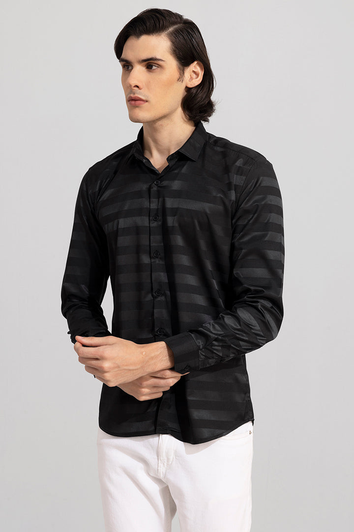 Shaded Stripe Black Shirt